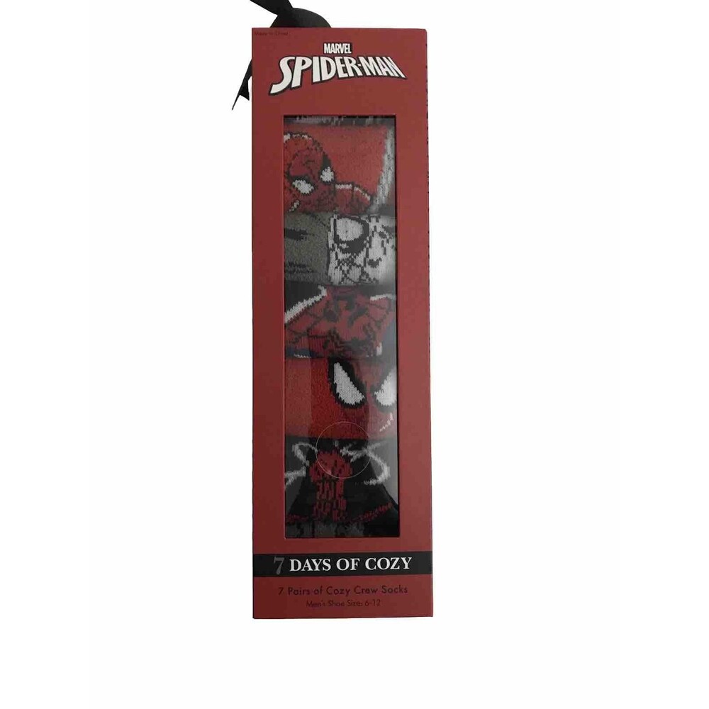 Marvel Spiderman  Men’s socks 7 days of cozy  Size 6-12 Pack Of 7 Multicolor